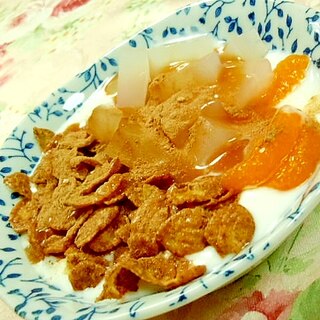 フレーク＆蜜柑❤シナモンキャラメル生姜ヨーグルト